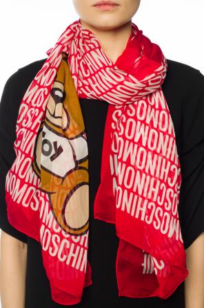 Szal z motywem misia i logo, zdjęcie 2 Szal z motywem misia i logo od Moschino